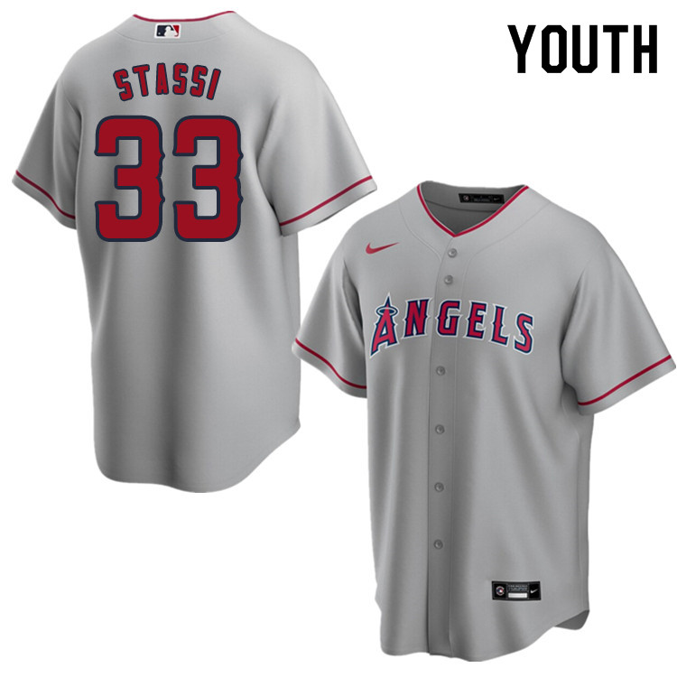 Nike Youth #33 Max Stassi Los Angeles Angels Baseball Jerseys Sale-Gray